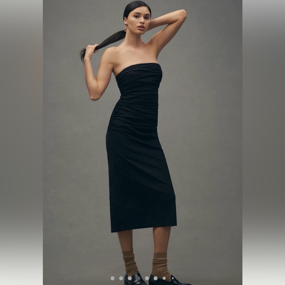 NEW Anthropologie The Soleil Magic Fabric Strapless Ruched Dress - Picture 3 of 4